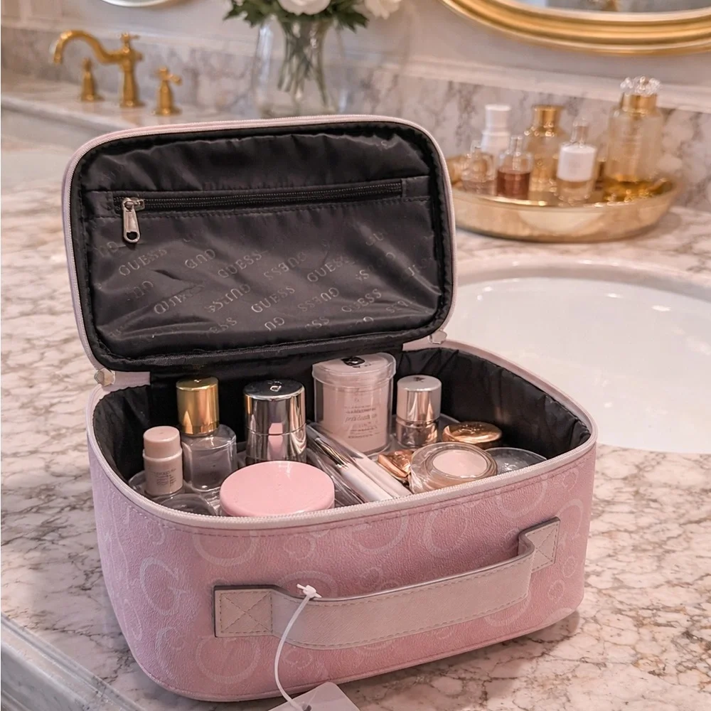 Guess Pink Monogram Travel Jewelry Case